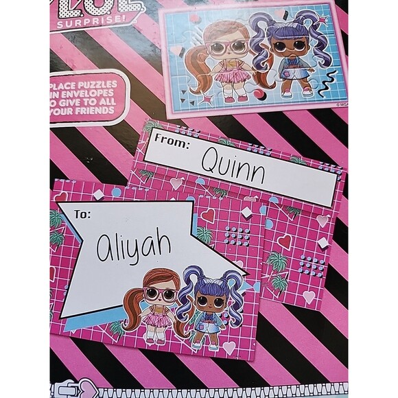 LOL Surprise 16 Puzzle Valentine Cards & Envelopes Lets Be Friends New in Box - Picture 4 of 7